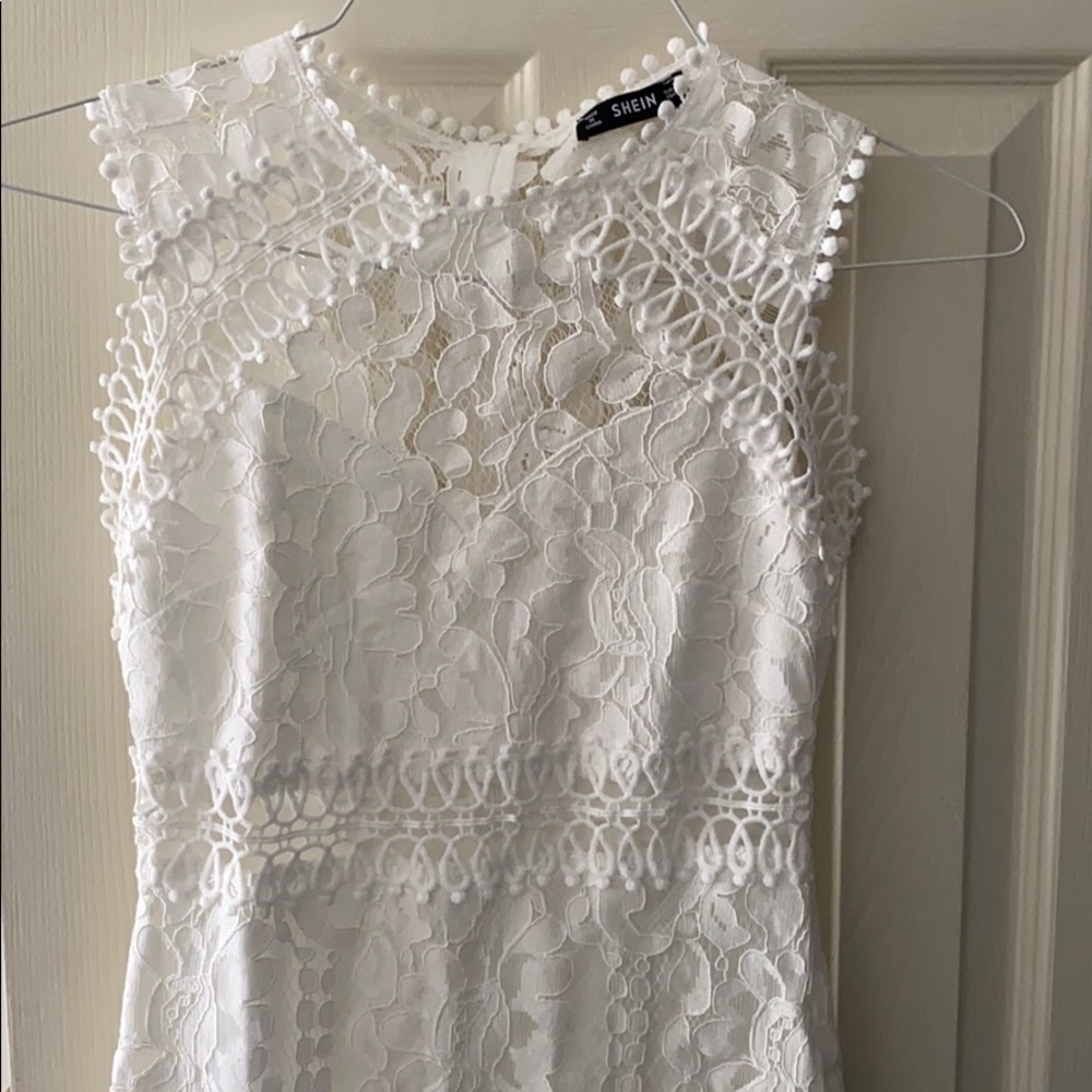 Short white lace dress